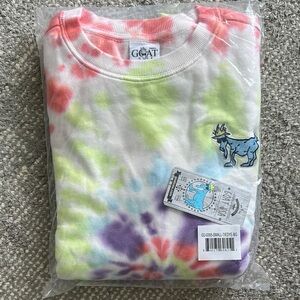 Pink and Green Floral Sweatshirt with Watercolor Design